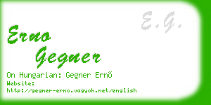 erno gegner business card