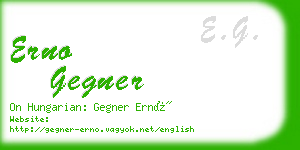 erno gegner business card